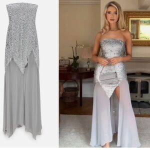 ZARA BARBIET™ MATTEL SEQUIN STRAPLESS prom, party DRESS BLOGGER FAVORITE